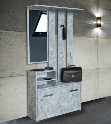 TECUIG102 - Set Cuier hol 85 x 24 x 180 cm - Gri