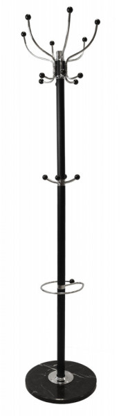 TECUIN108 - Cuier de podea, 40 x 40 x 177 cm, Negru-Marmura, PAL
