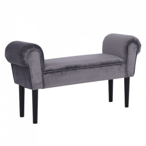 Bancă, băncuţă catifea gri, 100 cm - TP230609 - Img 17