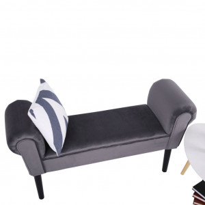 Bancă, băncuţă catifea gri, 100 cm - TP230609 - Img 4