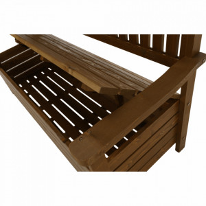 Bancă, băncuță de grădină, maro, cu lada, 150 cm - TP261035 - Img 19