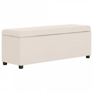 Banca cu compartiment de depozitare, crem, 116 cm, poliester - V281319V - Img 1