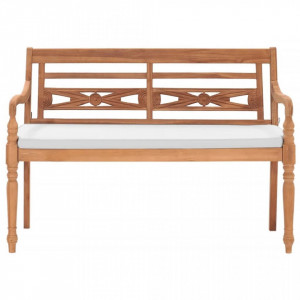 Bancă cu perne, 120 cm, lemn de tec - V43057V - Img 1