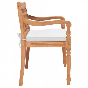 Bancă cu perne, 120 cm, lemn de tec - V43057V - Img 3
