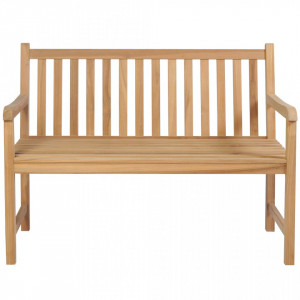 Bancă de grădină cu pernă antracit, 120 cm, lemn masiv tec - V3062676V - Img 3