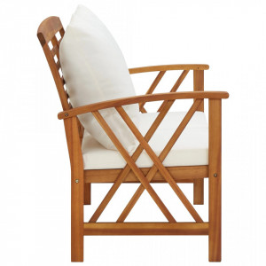 Bancă de grădină cu perne, 119 cm, lemn masiv de acacia - V310270V - Img 3