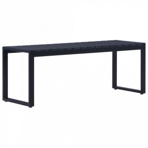 Banca de gradina, negru, 120,5 cm, placa PS - V49492V