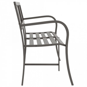 Bancă dublă de grădină, gri, 246 cm, oțel - V317130V - Img 4