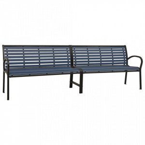 Bancă dublă de grădină, negru, 251 cm, oțel și WPC - V317127V