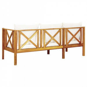 Bancă grădină cu 3 locuri & perne, 179 cm, lemn masiv acacia - V310309V - Img 4