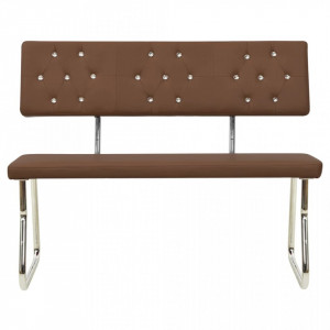 Bancă, maro, 110 cm, piele ecologică - V325857V