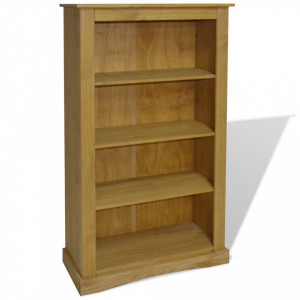 Biblioteca 4 rafturi pin, stil mexican Corona 81 x 29 x 150 cm - V243743V