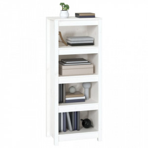 Bibliotecă, alb, 50x35x125,5 cm, lemn masiv de pin - V821710V - Img 4