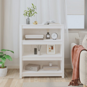 Bibliotecă, alb, 80x35x97 cm, lemn masiv de pin - V821680V - Img 3