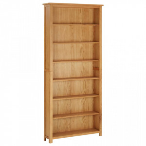 Biblioteca cu 7 rafturi, 90 x 22,5 x 200 cm, lemn masiv stejar - V288475V