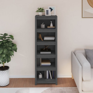 Bibliotecă, gri, 50x35x154 cm, lemn masiv de pin - V821716V - Img 3