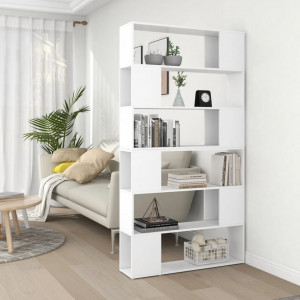 Bibliotecă/Separator cameră, alb, 100x24x188 cm - V3082071V - Img 2