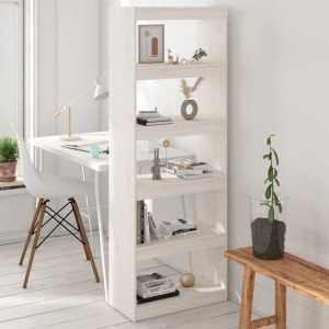 Bibliotecă/Separator cameră,alb,80x30x167,5 cm, lemn masiv pin - V808174V - Img 2