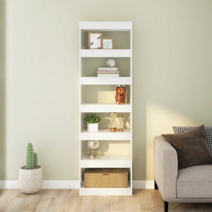 Bibliotecă/Separator cameră, alb extralucios, 60x30x198 cm - V811688V - Img 3