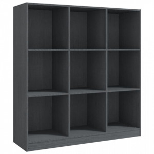 Bibliotecă/Separator cameră gri 104x33,5x110 cm lemn masiv pin - V809974V - Img 1
