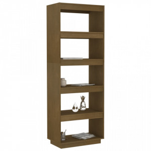 Bibliotecă/Separator cameră, maro miere, 60x35x167 cm, lemn pin - V810877V - Img 4