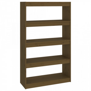 Bibliotecă/Separator cameră maro miere 80x30x135,5 cm lemn pin - V808196V - Img 1