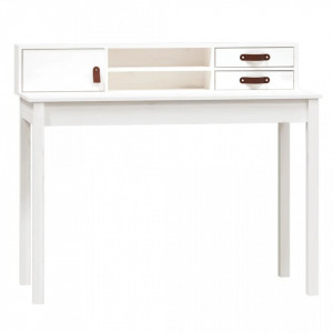 Birou, alb, 110x50x93 cm, lemn masiv de pin - V823530V