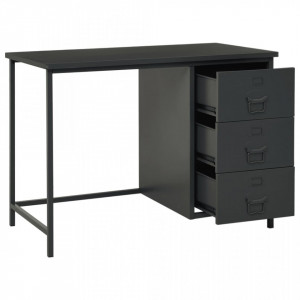 Birou cu sertare, antracit, 105x52x75 cm, oțel, industrial - V339636V - Img 3