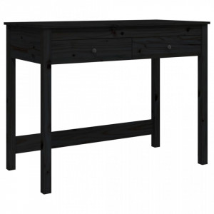 Birou cu sertare, negru, 100x50x78 cm, lemn masiv de pin - V824647V