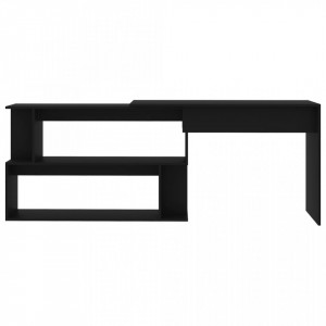 Birou de colt, negru, 200 x 50 x 76 cm, PAL - V801099V - Img 4