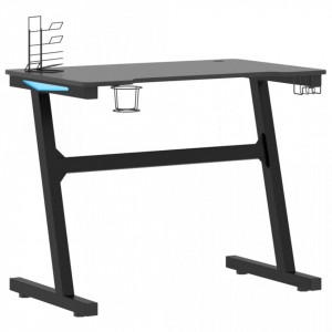 Birou de gaming LED cu picioare în formă de Z negru 90x60x75 cm - V325418V - Img 3