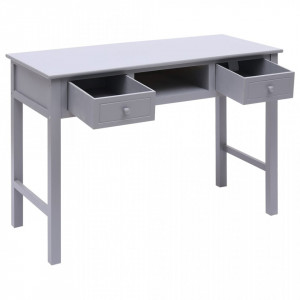 Birou, gri, 108x45x76 cm, lemn masiv de paulownia - V338536V - Img 3