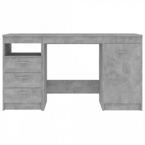 Birou, gri beton, 140 x 50 x 76 cm, lemn prelucrat - V3054784V - Img 4