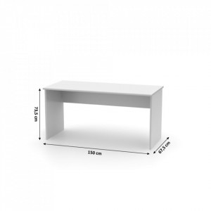 Birou, măsuţă, masă PC albă, 150 cm - TP278004 - Img 3