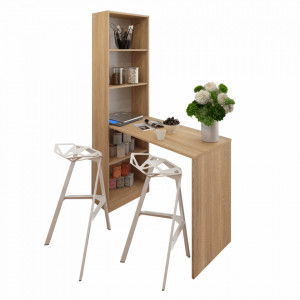 Birou, măsuţă, masă PC cu rafturi, sonoma, 125 cm - TP255557 - Img 12