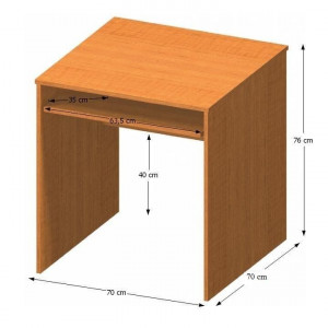 Birou, măsuţă, masă PC maro, cu polită glisantă, 70 cm - TP109730 - Img 2