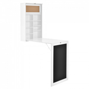 Birou pliabil cu tabla integrata pentru scris, alb - P65373528 - Img 4