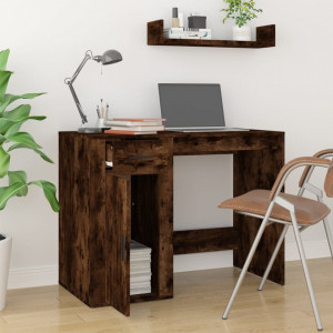 Birou, stejar fumuriu, 100x49x75 cm, lemn prelucrat - V816789V - Img 3