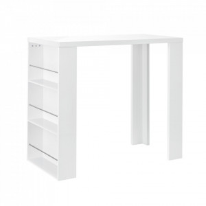 Blat bar cu rafturi incorporate, alb - P53014743