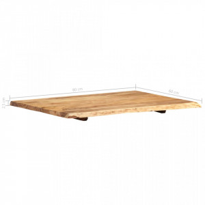 Blat de masa, 80x60x2,5 cm, lemn masiv de acacia - V286329V - Img 4