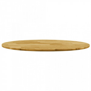 Blat de masa, lemn masiv de stejar, rotund, 23 mm, 700 mm - V245984V - Img 2