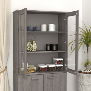 Blat pentru servantă, gri deschis, 85x35x100 cm, lemn masiv pin - V340507V - Img 3