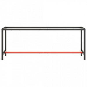 Cadru banc de lucru, negru mat/roșu mat, 210x50x79 cm, metal - V151454V - Img 3