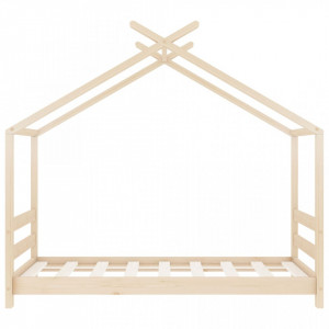 Cadru pat de copii, 70 x 140 cm, lemn masiv de pin - V289607V - Img 4