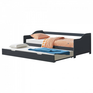 Canapea cu pat suplimentar extensibil, gri inchis - P65373542 - Img 2
