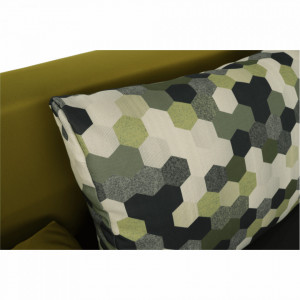 Canapea extensibilă, gri/verde/perne cu model, 206x77x91 cm - TP96980 - Img 20