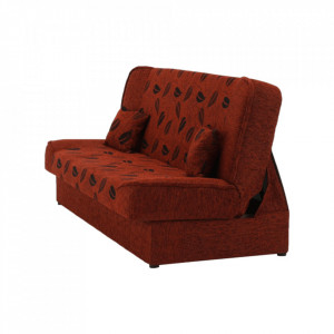 Canapea extensibilă, material textil cărămiziu/model, 194x86x95 cm - TP150971 - Img 16