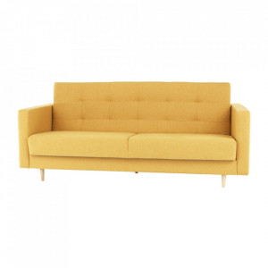 Canapea tapiţat 3 locuri, material textil muştar, 207x92x94 cm - TP209299 - Img 19