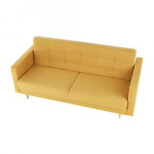Canapea tapiţat 3 locuri, material textil muştar, 207x92x94 cm - TP209299 - Img 2