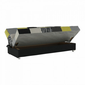 Canapea, textil verde gălbui/gri/negru, 195x90x90 cm - TP69564 - Img 7